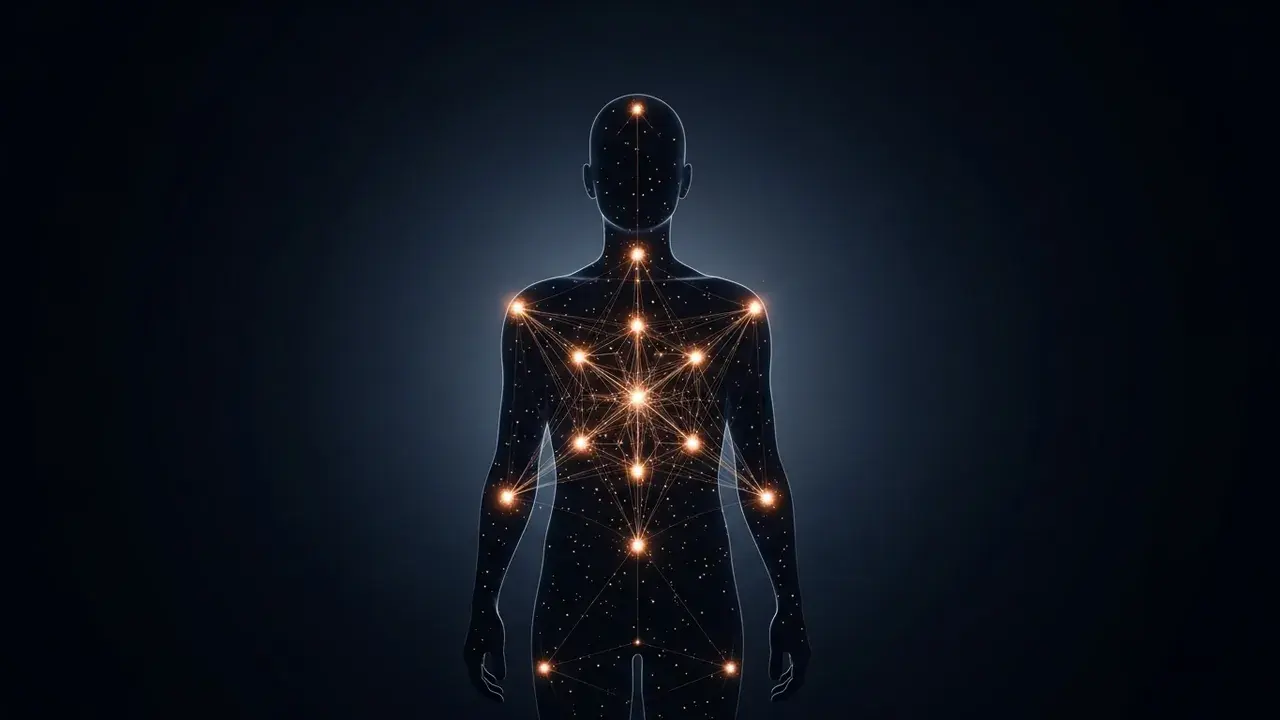 Symbolic illustration representing the claim "Chakras as physical energy centers".